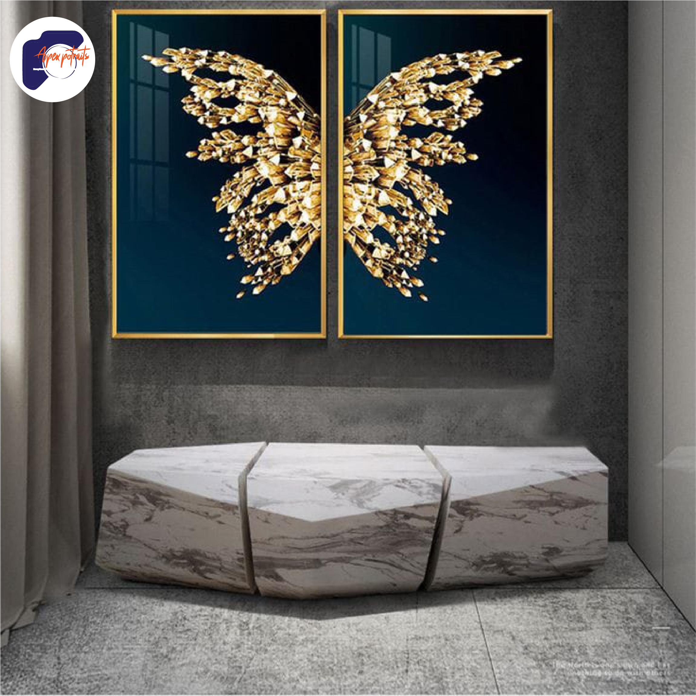 Imported frame butterfly wall art