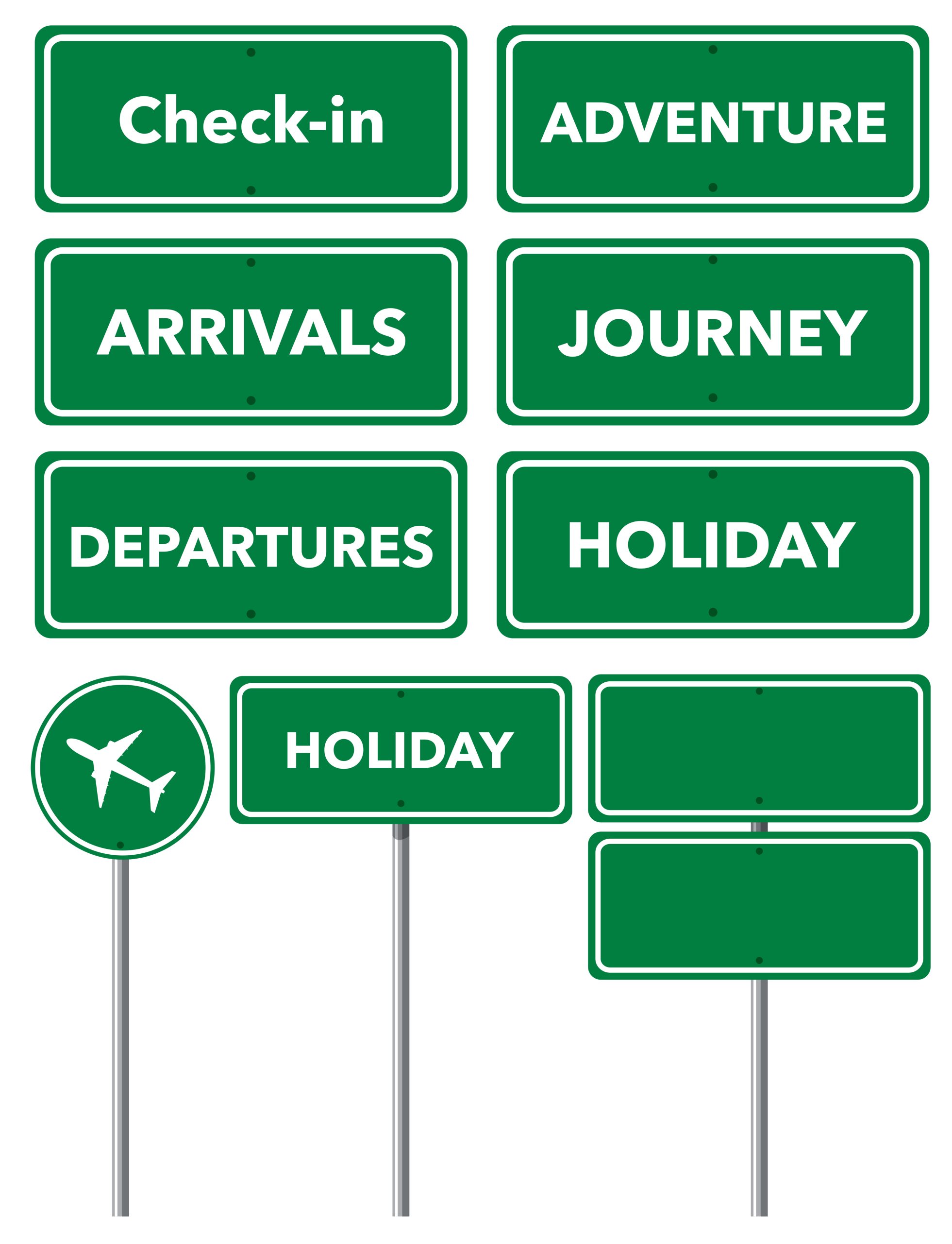 Set of holiday signs
