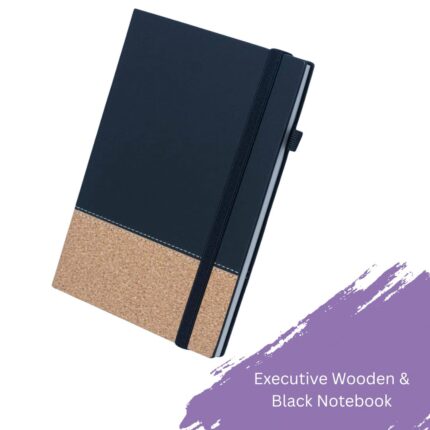 Executive Wooden & Black Notebook