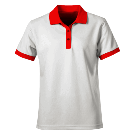 Unisex White Red Polo Shirts wholesale prices